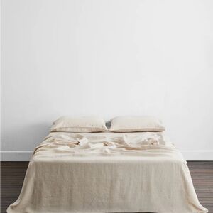 BedThreads-100% French Flax Linen- Fitted/Flat Sheet w/ Pillowcases-King-Unused